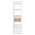 Open Style Wardrobe With Hanging Rails, Shelves And Drawers, White White Metal & Wood