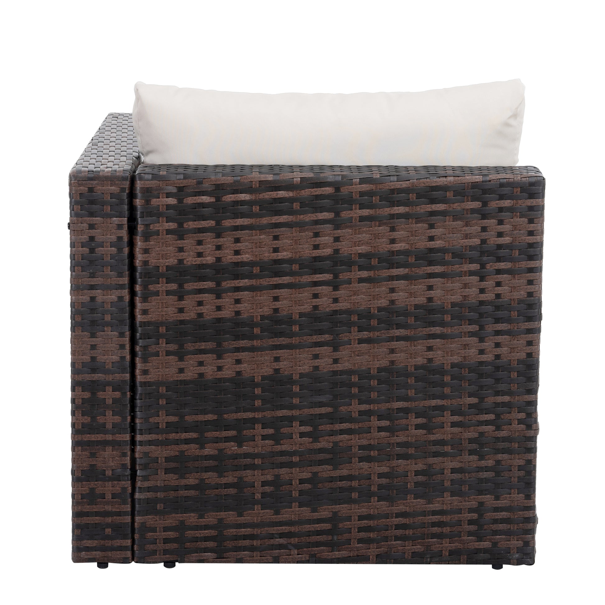 Patio Furniture, Outdoor Furniture, Seasonal Pe Wicker Furniture, 5 Set Wicker Furniture With Tempered Glass Coffee Table Brown Seats 4 Pe Rattan Iron Waterproof Fabric