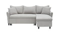 This 80 Inch Gray Corduroy L Shaped Sofa Comes With Two Small Throw Pillows That Can Be Converted Into A Sofa Bed For Storage Gray Corduroy 3 Seat