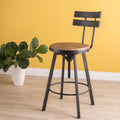 Metal Chair With Wooden Seat Black Metal & Wood