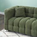 102 Inch Green Teddy Fleece Sofa With Two Throw Pillows In Living Room Bedroom Apartment Sofa Supported By Hardware Feet Green Polyester Blend 4 Seat