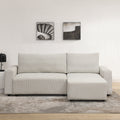 Modular Corduroy Upholstered 3 Seater Sofa Bed With Storage For Home Apartment Office Living Room, Free Combination, L Shapedbeige Beige Wood Primary Living Space Medium Soft Pillow Back Eucalyptus Square Arms Foam Corduroy 3 Seat