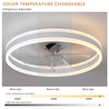 Ceiling Fan With Lights Dimmable Led White Acrylic Iron
