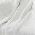 Nyx King Size Ultra Soft Cotton Thermal Blanket, Textured Feel, White White Cotton