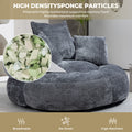 Coolmore Lazy Sofa Durable Comfort Lounger High Back Bean Bag Chair Couch With Three Pillows For Adults And Kids, Indoor & Outdoor, Single Gaming Sofa Chair For Bedroom,Office Gray Chenille Gray Foam Chenille 1 Seat