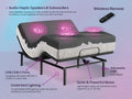 Goodvibesleep Ease Flex Head Mattress And Adjustable Base Comfort Ensemble, Queen Size Gray Foam Queen