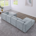 Modular Sofa Grayish Blue Chenille Fabric, Simple And Grand, The Seat And Back Is Very Soft. This Is Also A Knock Down Sofa Grayish Blue Chenille 6 Seat