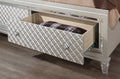 Cross Glam Champagne King Bed With Led Champagne Solid Wood Mdf