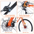 7 Speed Hybrid Bike Disc Brake 700C Road Bike For Men Women'S City Bicycle Cycling Orange Garden & Outdoor Carbon Steel