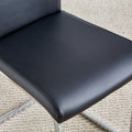 Table And Chair Set, Large Modern Minimalist Rectangular Dining Table, 0.39 Inch Black Imitation Marble Tabletop And Silver Metal Legs, Soft Leather Seats. F 1537 Silver Glass Metal