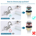 Pop Up Drain Stainless Steel With Overflow Anti Clogging For Vessel Sink Lavatory Vanity Sink Drain With Strainer Basket, Brushed Nickel Brushed Nickel Stainless Steel