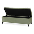 Storage Ottoman Pale Green Velvet