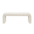 Boucle Waterfall Bench Cream Wood Fabric