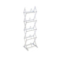 Clear 5 Tier Multimedia Rack With A Diamond Pattern Transparent Plastic