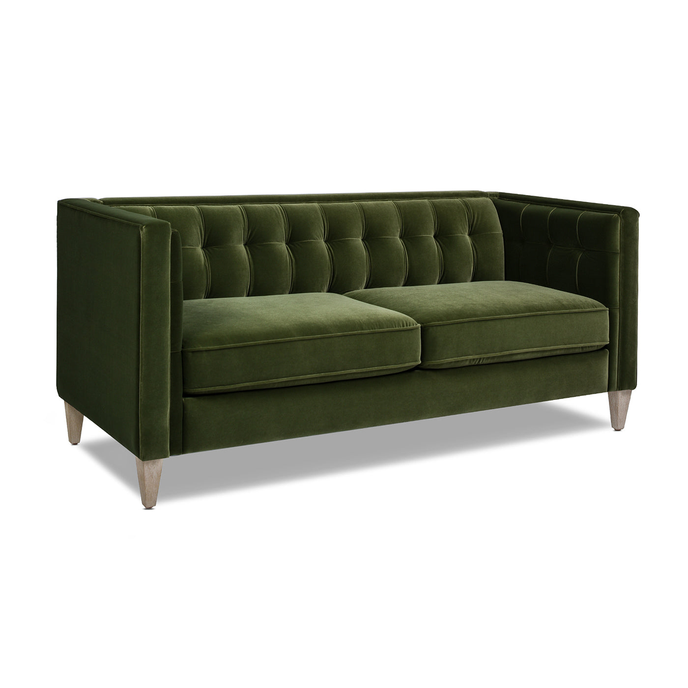 James 74" Modern Tuxedo Sofa, Olive Green Performance Velvet Olive Green Foam Velvet 2 Seat