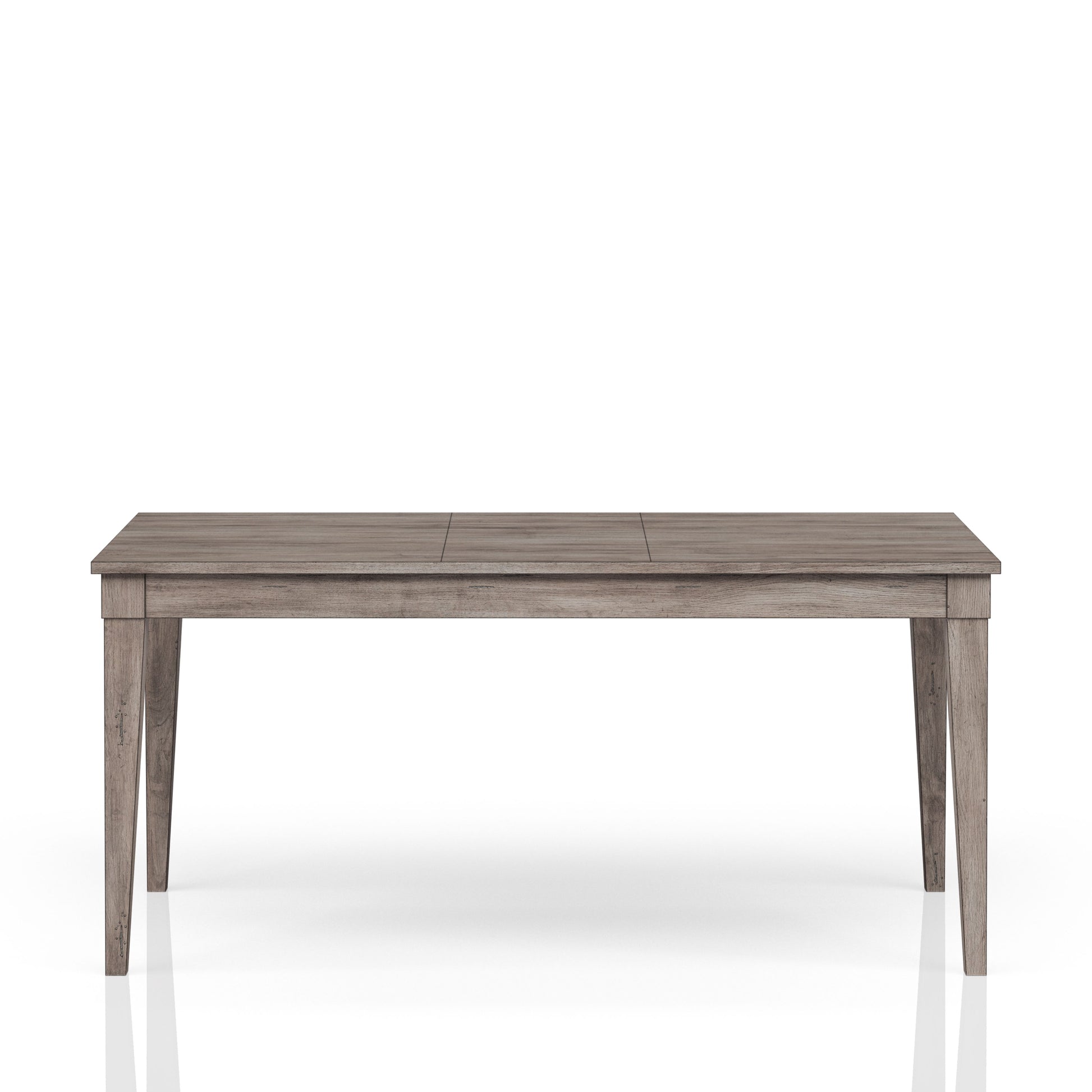 Rustic Gray Dining Table Two Storage Drawers And Leaf Gray Solid Wood Mdf