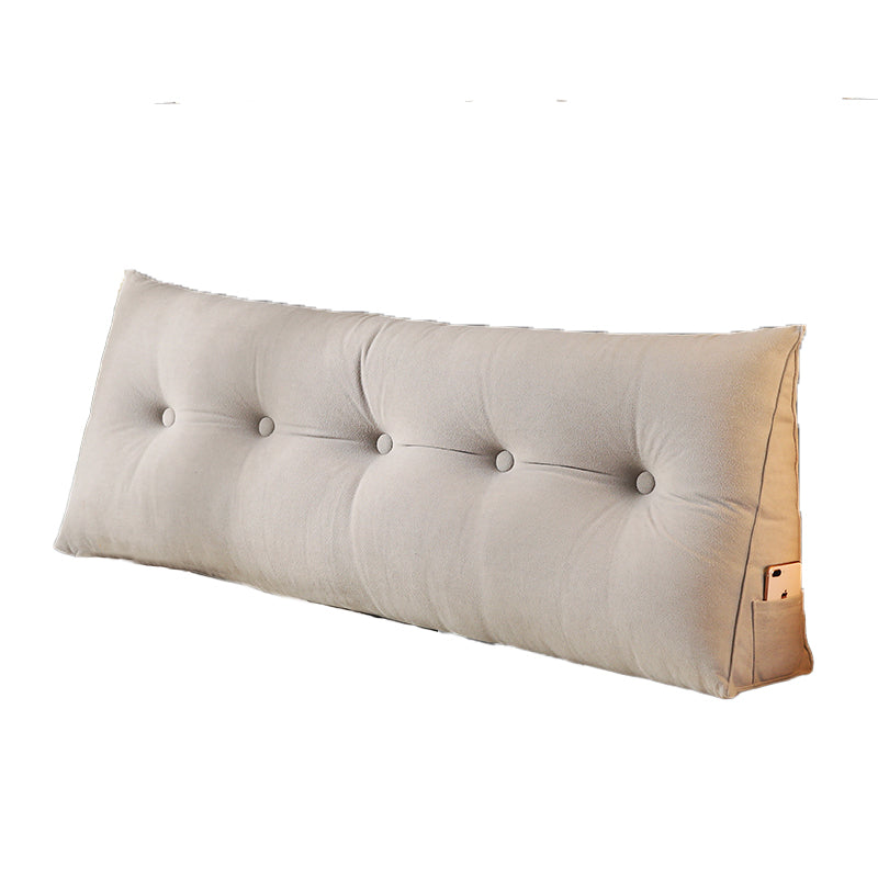 Large Bolster Triangular Headboard Wedge Backrest Positioning Support Bed Rest Reading Pillows Headboard Wedge Pillows With Removable Coverchristmas Selections, Christmas Gift Grey Polyester Blend