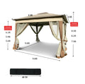 Outdoor 11X 11Ft Pop Up Gazebo Canopy With Removable Zipper Netting,2 Tier Soft Top Event Tent,Suitable For Patio Backyard Garden Camping Area,Coffee Coffee Metal