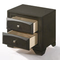 Antique Grey Nightstand With 2 Drawer Grey 2 Drawers Bedroom Rectangle Rubberwood Drawers Wood