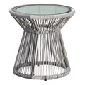 Milan 3Pc Chat Set Gray Pe Rattan Iron Waterproof Fabric