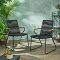 Moonstone Chair Black Woven Rope