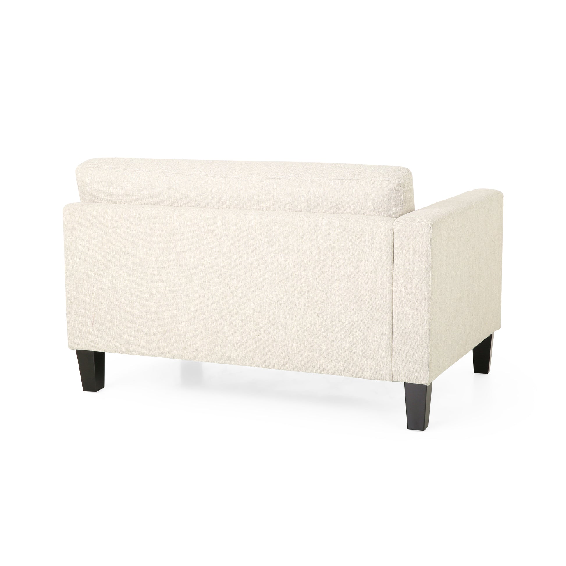 Mirod Comfy 3 Seat Sofa With Wooden Legs, Modern Style For Living Room And Study Beige Fabric 3 Seat