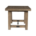 Handcrafted Reclaimed Wood End Table With Grains, Weathered Gray Gray Wood Metal