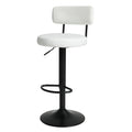 Modern Bar Stools Set Of 2,Curved Backrest Upholstered Counter Height Bar Stools,Adjustable Bar Stool 24.5