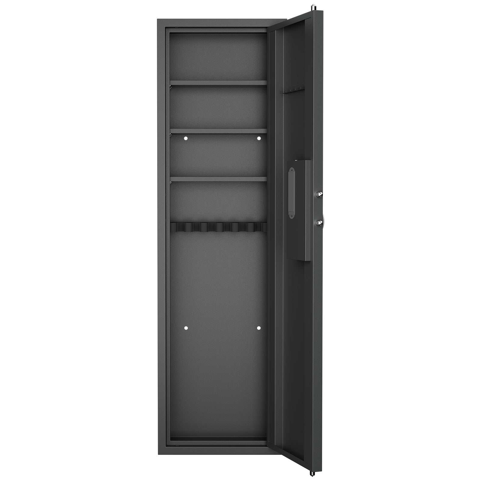 53" Passwod Touch Panel In Wall Safe,Hidden Wall Safe For Rifles With Adjustable Shelves,Assembled Storage Multifunctional Wall Safe For Firearm And Valuables Black Digital Black Steel