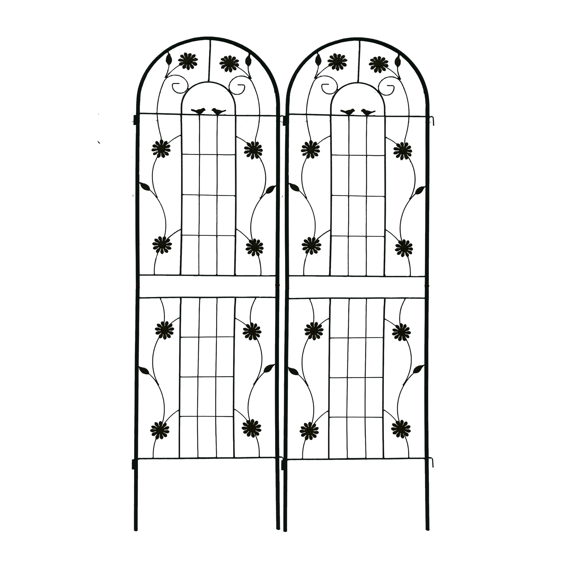 2 Pack Metal Garden Trellis 71" X 19.7" Rustproof Trellis For Climbing Plants Outdoor Flower Support Black Black Garden & Outdoor French Country Iron