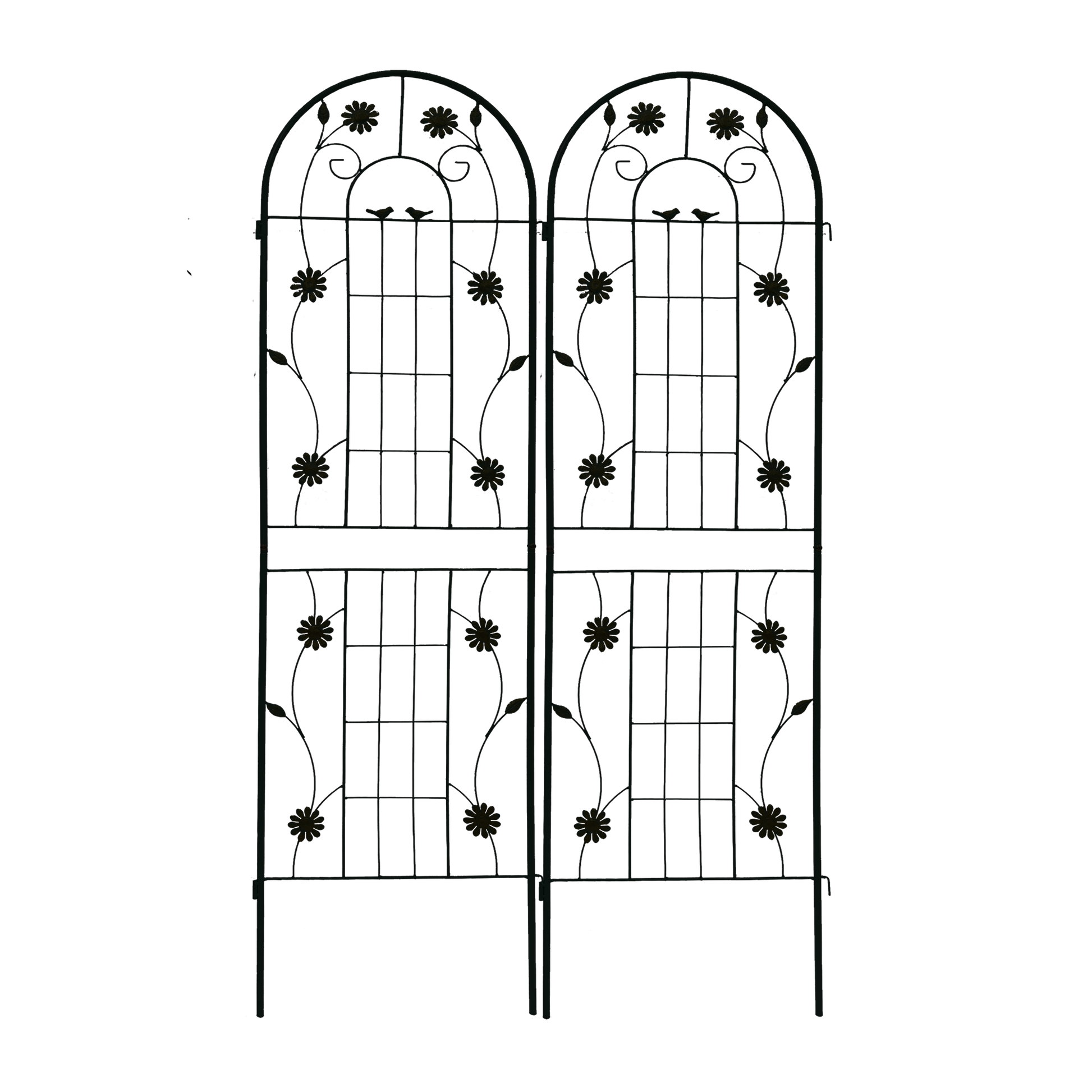 2 Pack Metal Garden Trellis 71" X 19.7" Rustproof Trellis For Climbing Plants Outdoor Flower Support Black Black Garden & Outdoor French Country Iron