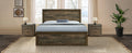 3 Pieces Vintage Farmhouse Style Queen Size Platform Bed With 10 Wooden Slats Support 2 Nightstands, No Box Spring Needed, Rustic Brown Box Spring Not Required Queen Rustic Brown Wood 3 Piece Set Bedroom Traditional Plywood