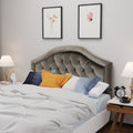 Queen&Full Sized Headboard Grey Velvet