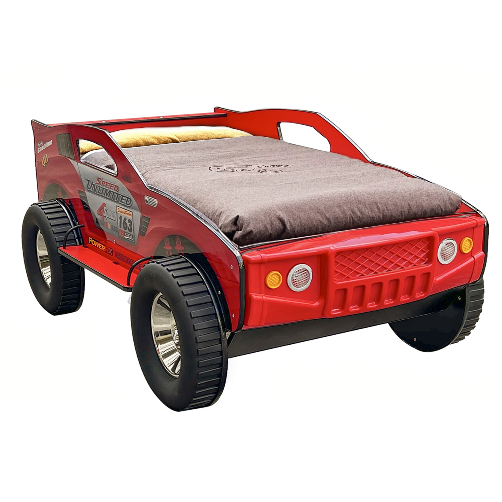 Unlimited Speed Jeep Bed Twin Red Mdf