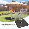 Outsunny 4 Piece 175Lb Cantilever Patio Umbrella Base Weights For Offset Hanging Umbrella, Hdpe Water Or Sand Filled Umbrella Weights For Cross Base Stand, Brown Brown Hdpe