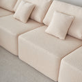 Luxury Modern U Shaped Sectional Sofa Couch, Large Modular Sherpa Fabric Couch For Living Room, High Density Foam, Comfortable, Easy Assembly, Perfect For Families And Entertaining Guests Beige Medium Soft Foam Sherpa 5 Seat