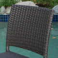 Outdoors Dark Brown Wicker Barstools Set Of 2 Dark Brown Garden & Outdoor Pe Rattan Iron