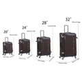 Softside Upright Luggage Set Expandable, Lightweight,4 Piece 20 24 28 32 Coffee Contemporary Fabric