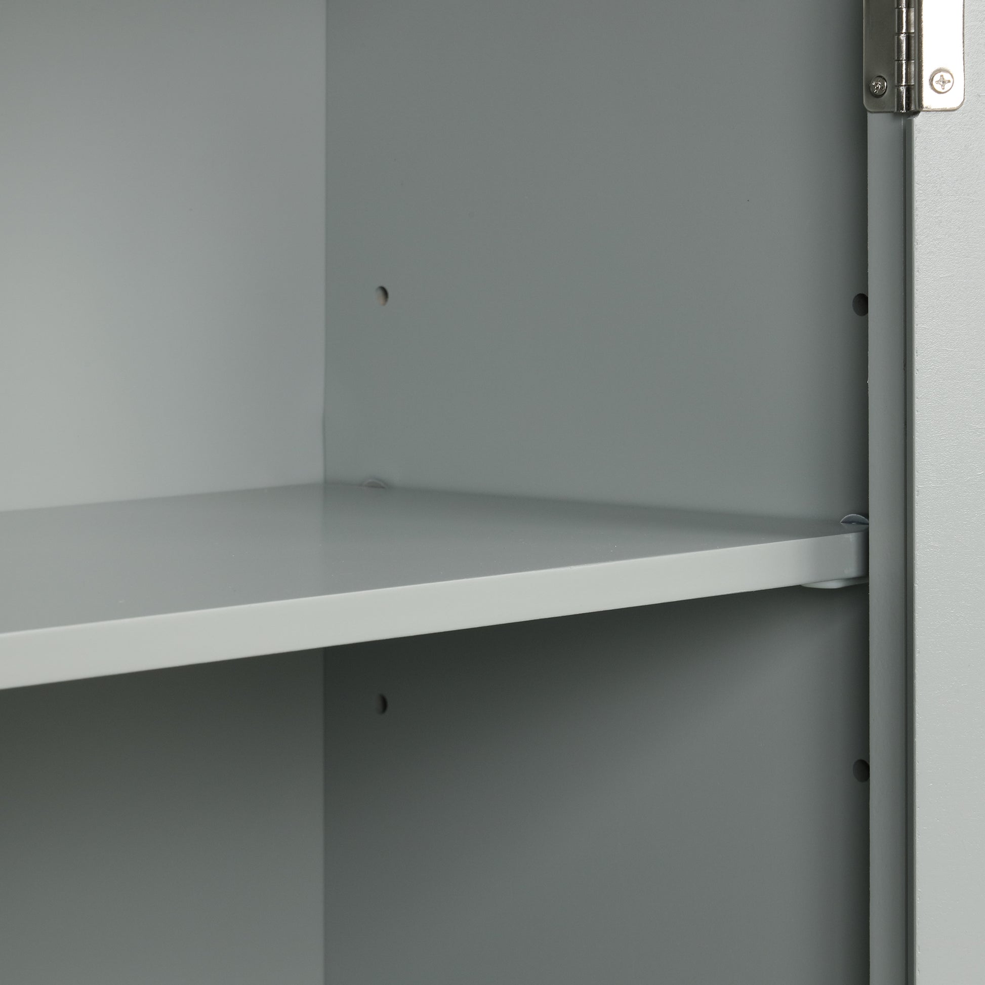 Tall Bathroom Storage Cabinet, Freestanding Storage Cabinet With Drawer And Adjustable Shelf, Mdf Board With Painted Finish, Grey Old Sku:Wf312727Aae Grey Mdf