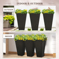 Outsunny Set Of 3 Tall Planters With Drainage Hole, 28