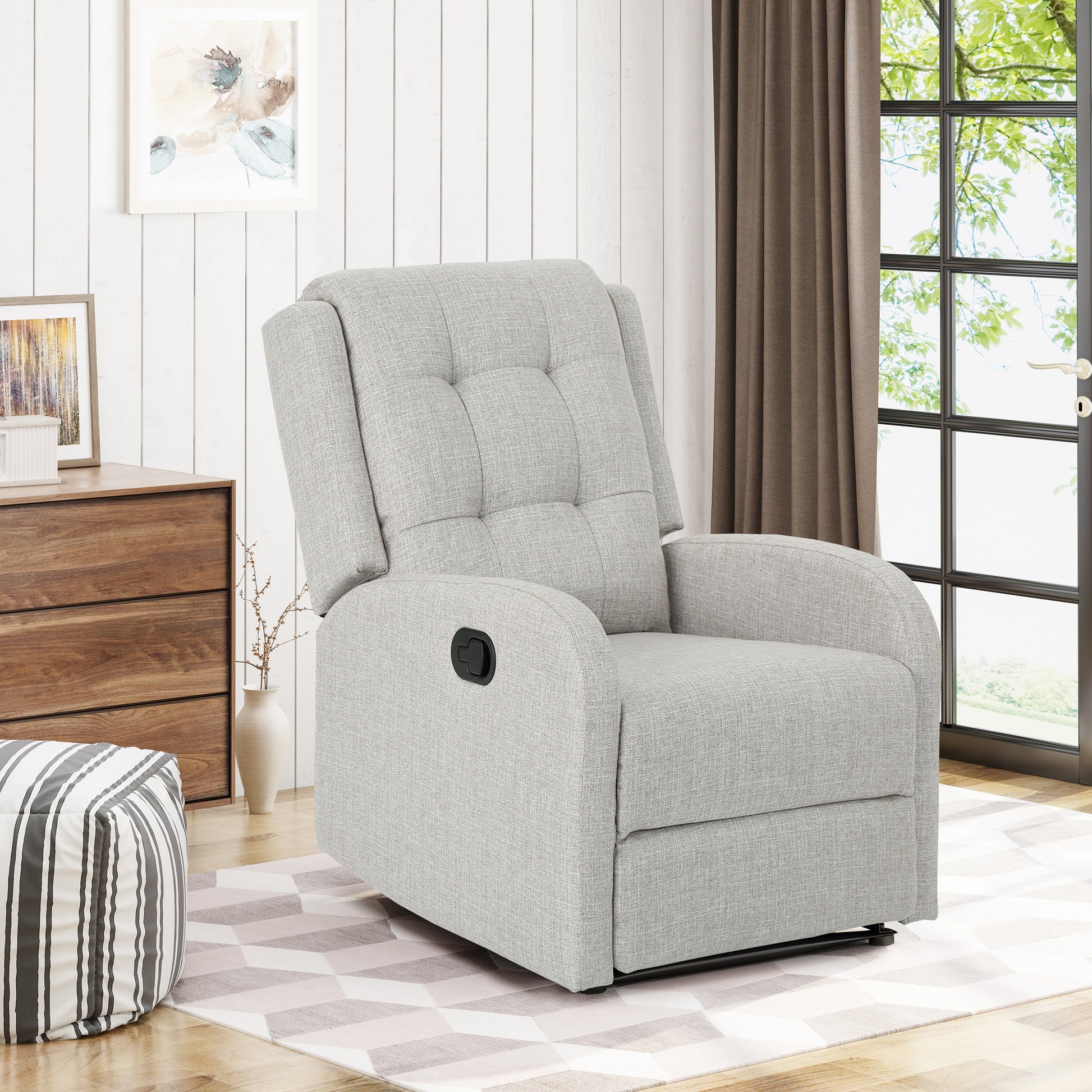 24.75" Wide Manual Standard Recliner Beige Fabric