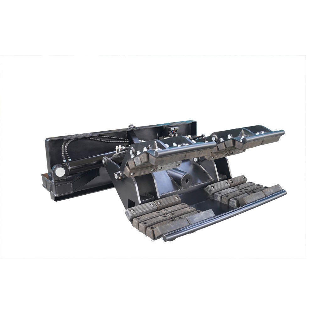 Skid Steer Heavy Duty Hydraulic Pole Setter Grapple Pole Claw Attachment Black Steel