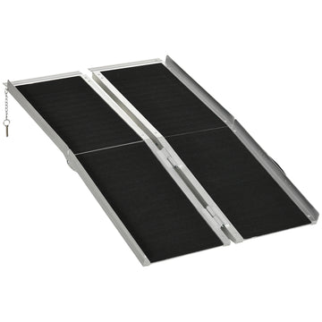 Portable Portable Wheelchair Ramp For Home, Threshold Handicap Ramp Black Aluminum