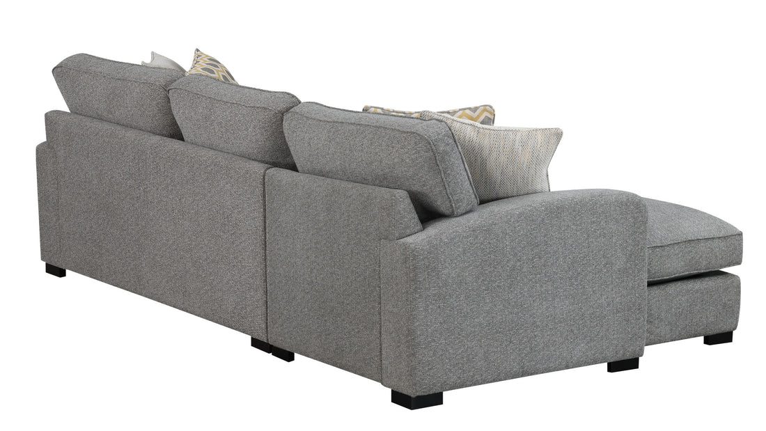 Repore Gray Right Side Facing Chaise Sectional Gray Foam Engineered Wood 3 Seat