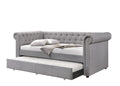 Justice Smoke Gray Fabric Daybed W Trundle Twin Gray Synthetic Wood,Upholstered