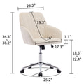 Ty Office Chair Beige Velvet