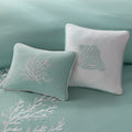 Oversized Cotton Jacquard Comforter Set Aqua Queen Queen Aqua Cotton