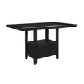 Charcoal Gray Finish 7Pc Dining Counter Height Table With Base Storage And 6 Counter Height Chairs Set Casual Style Dining Kitchen Wooden Furniture Wood Wood Charcoal Grey Seats 6 Wood Dining Room Casual Rectangular Dining Table With Chair Wood
