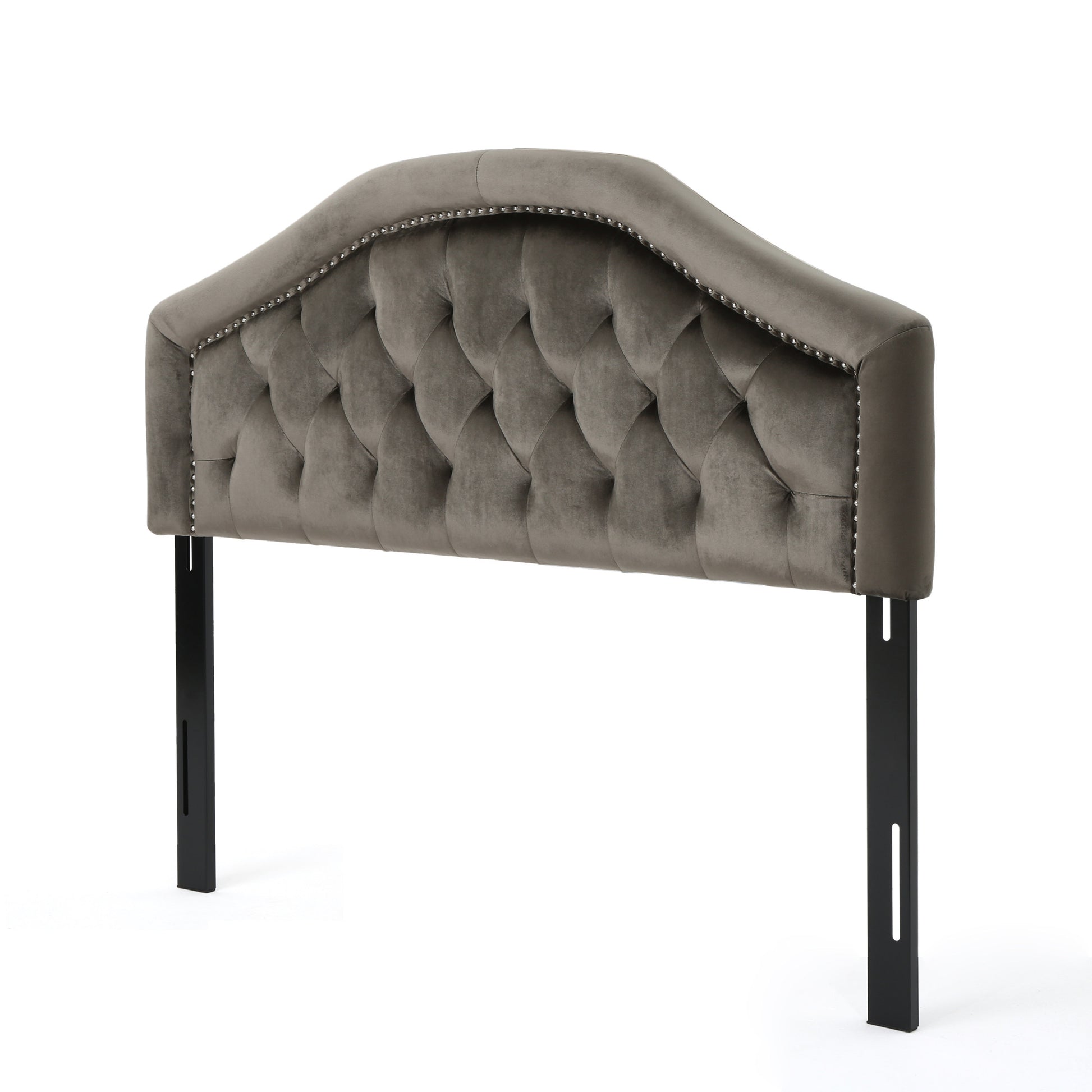 Queen&Full Sized Headboard Grey Velvet