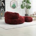 Coolmore Bean Bag Chair, Floor Sofa With Handle,Accent Sofa Chair With Ottoman For Gaming Reading Relaxing Wine Red Wine Red Foam Plush